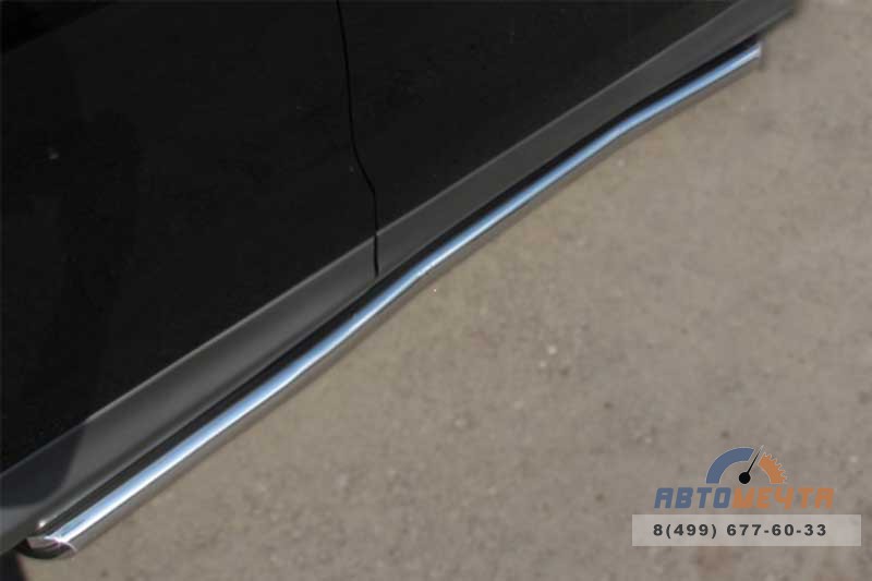 Пороги труба для Honda CR-V d63 мм, скосы 45 градусов Пороги для Honda CR-V обвес из нержавейки