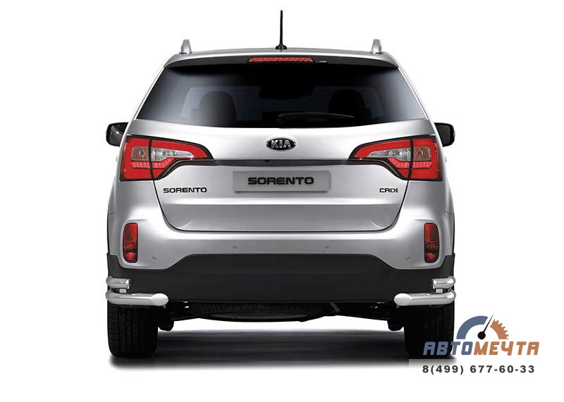 Защита заднего бампера двойная угловая Ø63/51мм KIA SORENTO 2014- Защита заднего бампера 63/51 KIA SORENTO 2014-