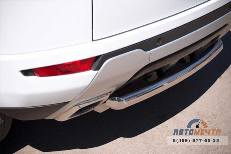 Защита заднего бампера для Land Rover Range Rover Evoque Dynamic d76 мм (дуга) Защита заднего бампера для Range Rover Evoque, нерж