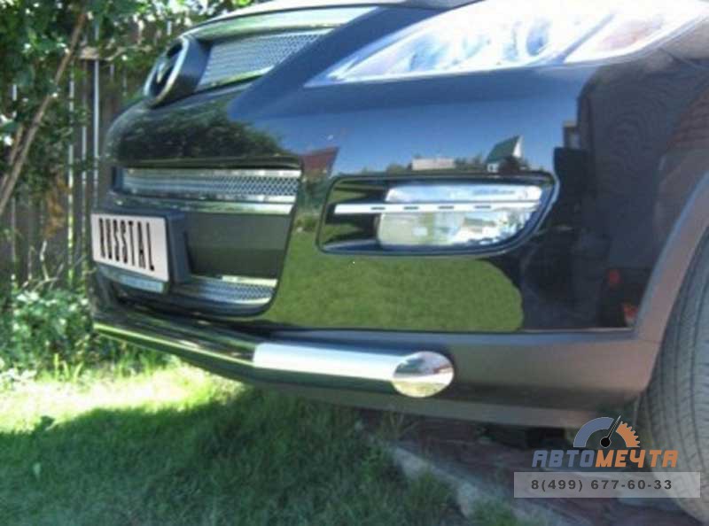 Защита переднего бампера для Mazda CX-9 2007-2012, d76 мм, (4 секции) Защита переднего бампера на Mazda CX-9 2007-2012