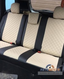 Чехлы на сидения из экокожи в ассортименте со Строчкой Ромб Рено Дастер / Ниссан Террано-1