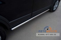 Пороги труба для Chevrolet Captiva 2012 d63 мм, пластиковые заглушки-3 Пороги труба на Chevrolet Captiva 2012, нерж-3