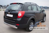 Пороги труба для Chevrolet Captiva 2012 d63 мм, пластиковые заглушки-1 Пороги труба на Chevrolet Captiva 2012, нерж-1