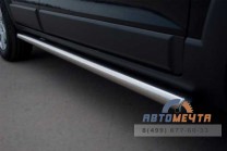 Пороги труба для Chevrolet Captiva 2012 d63 мм, пластиковые заглушки-0 Пороги труба на Chevrolet Captiva 2012, нерж-0