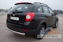 Пороги труба для Chevrolet Captiva 2012 d76 мм, с накладками, сферические наконечники-2 Пороги для Chevrolet Captiva 2012, нерж.-2
