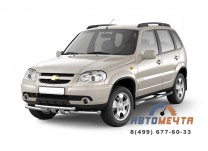 Двойная защита переднего бампера с круглыми зубьями 63/51 мм для CHEVROLET NIVA 2009- -2