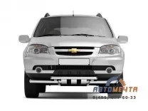 Двойная защита переднего бампера с круглыми зубьями 63/51 мм для CHEVROLET NIVA 2009- 