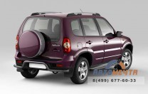 Защита порогов с алюминиевой площадкой 51 мм окрашенная для CHEVROLET NIVA 2009- -1