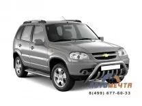 Защита порогов с алюминиевой площадкой 51 мм для CHEVROLET NIVA 2009- 