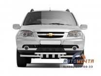 Защита переднего бампера двойная с зубьями 63/63 мм для CHEVROLET NIVA 2009- -0