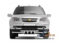 Защита переднего бампера двойная с зубьями 63/63 мм для CHEVROLET NIVA 2009- Защита переднего бампера двойная с зубьями 63/63 мм для CHEVROLET NIVA 2009-