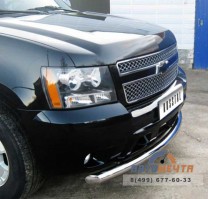 Защита переднего бампера Chevrolet Tahoe 08-10, нерж.-0