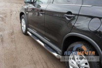 Пороги труба для Citroen C4 Aircross d76 мм, с накладками, скосы 45 градусов-2 Пороги на Citroen C4 Aircross-2