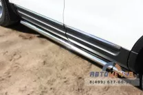 Пороги труба для Ford Explorer 2012 d63 мм, скосы 45 градусов Пороги для Ford Eplorer 2012