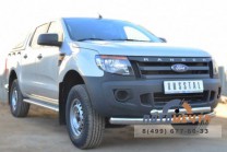 Защита бампера передняя на Ford Ranger 2012, нерж-2