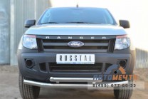 Защита переднего бампера на Ford Ranger 2012, нерж.-2