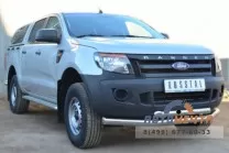 Защита переднего бампера на Ford Ranger 2012, нерж.