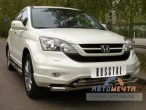 Защита переднего бампера для Honda CR-V 2010-2012 d63/42 мм (секции) (дв. 2,0) Защита бампера передняя на Honda CR-V 2010-2012