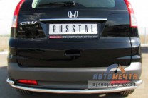 Защита заднего бампера на Honda CR-V, нерж-0