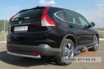 Пороги труба для Honda CR-V d63 мм, скосы 45 градусов-2 Пороги для Honda CR-V обвес из нержавейки-2