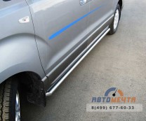 Пороги труба для Hyundai H1 d63 мм, скосы 45 градусов-0 Пороги труба для Hyundai H1-0