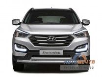 Защита перед. бампера 63/51мм Hyundai Santa Fe 13-15	-1