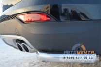 Защита заднего бампера для Hyundai Santa Fe уголки d63 мм-4 Защита заднего бампера для Hyundai Santa Fe нержавейка-4