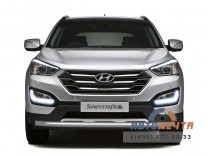 Защита переднего бампера 63мм Hyundai Santa Fe 13-15	-1