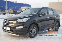Защита бампера передняя на Hyundai Santa Fe, нерж-1