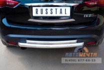 Защита заднего бампера на Infinity FX37, сталь 3 мм-2