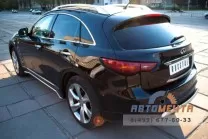 Защита заднего бампера для Infinity FX37 d75х42 мм, овал Защита заднего бампера на Infinity FX37