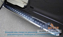 Пороги труба для Jeep Liberty d75х42 мм, овал с листом-1 Пороги на Jeep Liberty-1