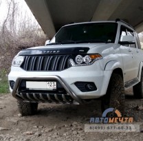 Кенгурин УАЗ Патриот-2015 низкий (нержавейка)-1