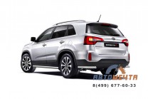 Защита заднего бампера угловая 63мм KIA SORENTO 2014-	-0