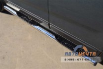 Пороги труба для KIA Sorento d76 мм, с накладкой, пластиковые заглушки-0 Пороги для KIA Sorento-0