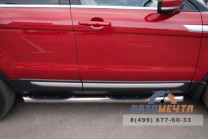 Пороги труба для Land Rover Range Rover Evoque Prestige d76 мм, с накладками, скосы 45 градусов-2 Пороги на Range Rover Evoque Prestige-2