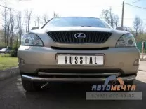 Защита переднего бампера для Lexus RX300/330/350 с 2003-2008, d63/42 мм, (секции) Защита переднего бампера на Lexus RX 300/330/350, нерж