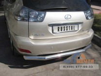 Защита заднего бампера на Lexus RX 03-08, нерж-1