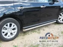 Защита порогов для Mazda CX-7 2007-2010, (труба), d63 мм, скосы 45 градусов Пороги на Mazda CX-7 2007-2010, нерж.