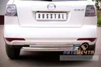 Защита заднего бампера для Mazda CX-7 2010-, d76/42 мм (дуга) Защита заднего бампера для Mazda CX-7 2010-