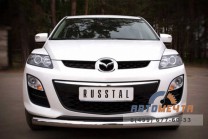 Защита переднего бампера для Mazda CX-7 2010-, d76 мм (дуга)-3 Защита переднего бампера на Mazda CX-7 2010-, нерж-3
