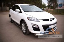 Защита переднего бампера для Mazda CX-7 2010-, d76 мм (дуга)-1 Защита переднего бампера на Mazda CX-7 2010-, нерж-1