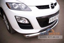 Защита переднего бампера для Mazda CX-7 2010-, d76 мм (дуга)-0 Защита переднего бампера на Mazda CX-7 2010-, нерж-0