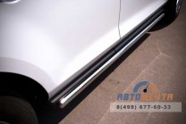 Защита порогов для Mazda CX-7 2010-, (труба), d63 мм, сферические наконечники-3 Защита порогов на Mazda CX-7 2010-, нерж-3