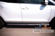 Защита порогов для Mazda CX-7 2010-, (труба), d63 мм, сферические наконечники-0 Защита порогов на Mazda CX-7 2010-, нерж-0
