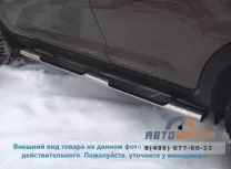 Защита порогов для Mazda CX-9 2007-2012, d75х42 мм, овал с накладками Пороги на Mazda CX-9 2007-2012
