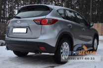 Защита заднего бампера для Mazda CX5 2011-, (уголки), d42 мм-2 Защита заднего бампера на Mazda CX-5 2011-, нерж-2