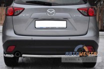Защита заднего бампера для Mazda CX5 2011-, (уголки), d42 мм-6 Защита заднего бампера на Mazda CX-5 2011-, нерж-6