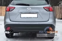 Защита заднего бампера для Mazda CX5 2011-, (уголки), d63 мм Защита заднего бампера на Mazda CX-5 2011-, нерж.