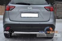 Защита заднего бампера для Mazda CX5 2011-, (уголки), d63 мм-2 Защита заднего бампера на Mazda CX-5 2011-, нерж.-2